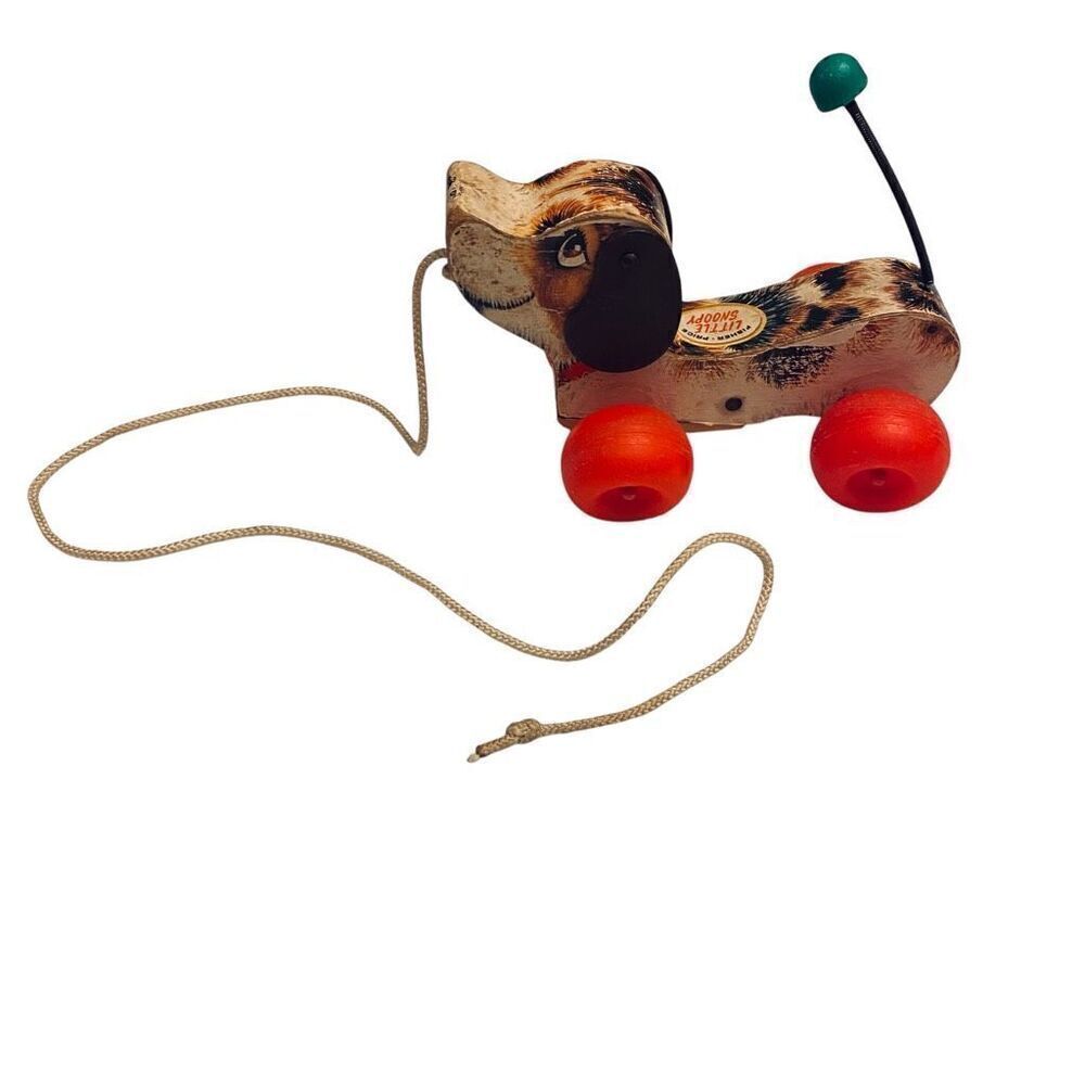 Vintage Fisher Price "1965 Little Snoopy" Wooden Pull Toy‎